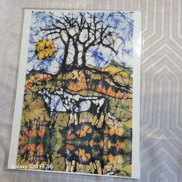 Holsiein Cows Below Autumn Trees Custom Printed Fabric Art by Carol Law Conklin - Picture 2 of 11